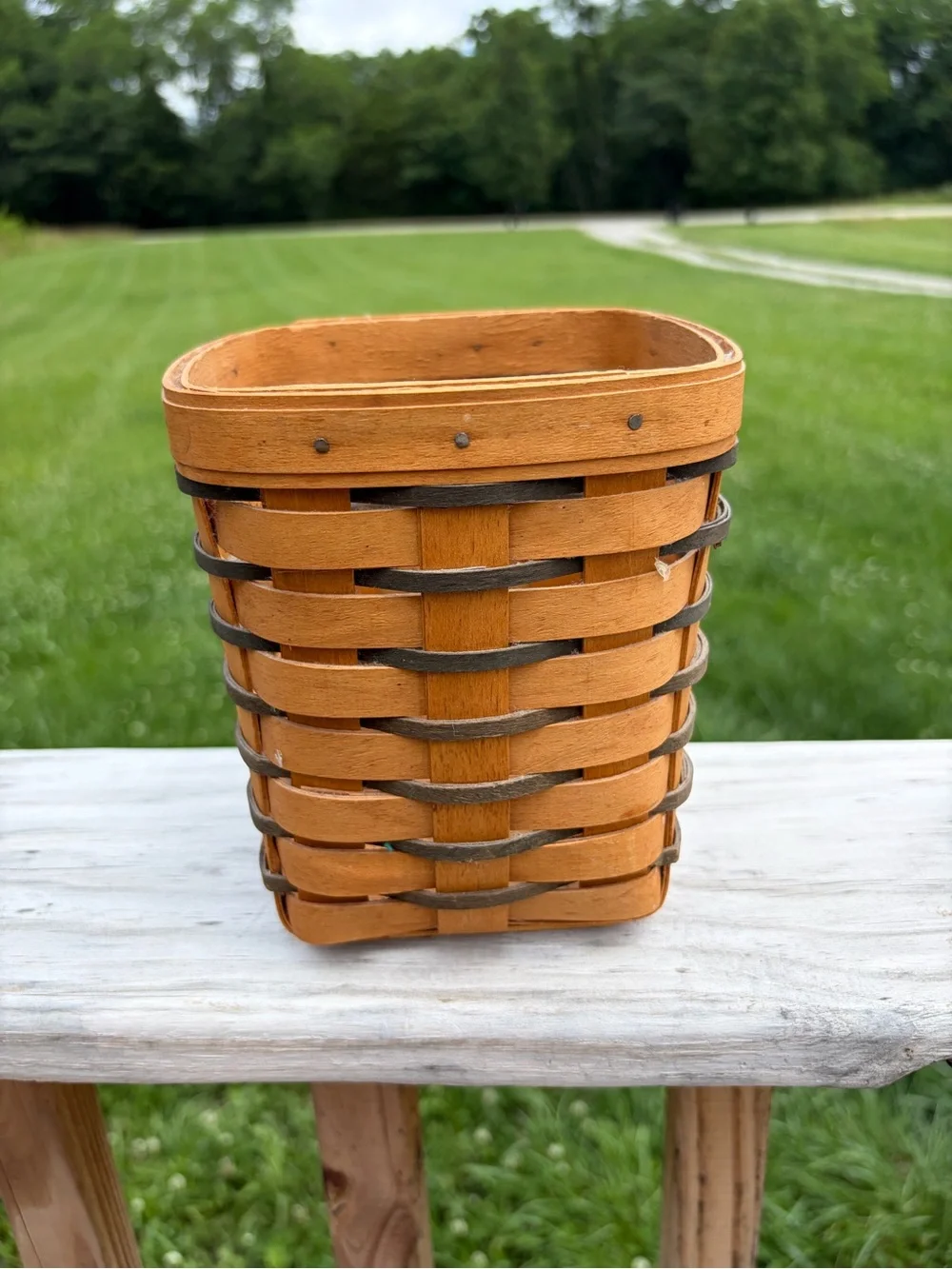 Longaberger Heartland Small Spoon Basket 1995 No Lining Planter Utensils Vintage